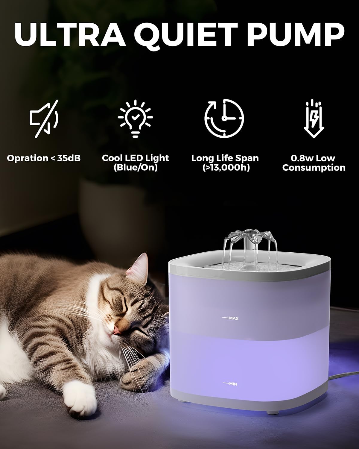 63oz Stainless Steel Cat Water Fountain and Food Bowl Set H841138
