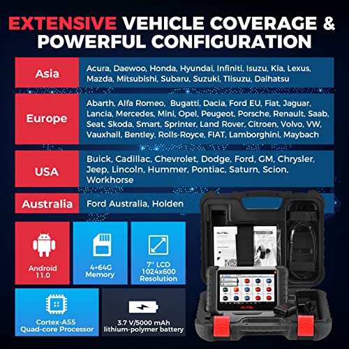 Autel MaxiCOM MK808S-TS Scanner, 2024 Complete TPMS Check/Activate/Relearn Tool, Same as MX808S-TS MK808Z-TS, 28+Service, BT Full System Scan,Bidirectional, FCA AutoAuth,Upgrade of MK808BT PRO MK808S N3766