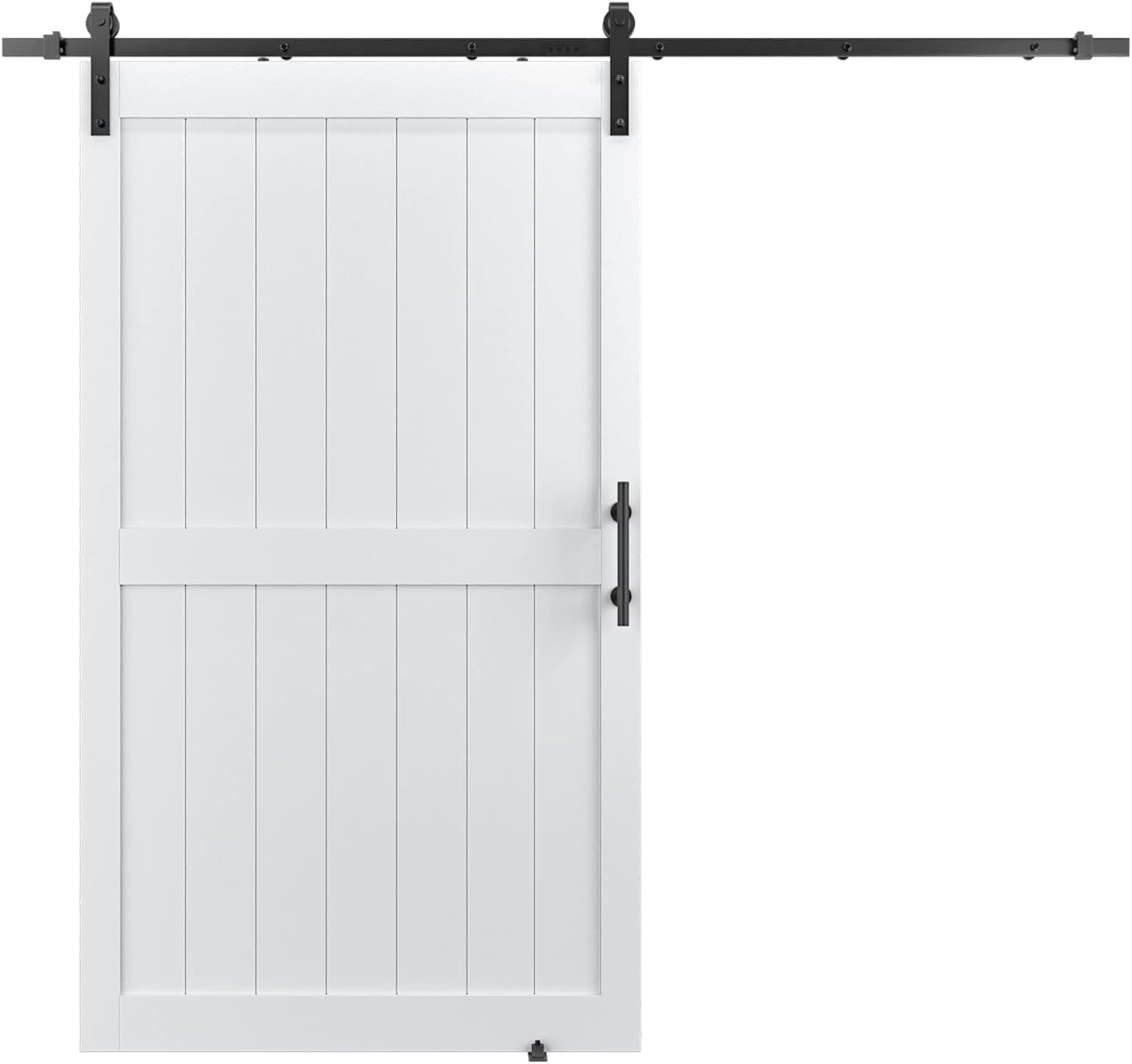 White MDF Sliding Barn Door with Hardware Kit O1940