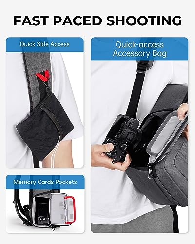 Black Expandable Camera Backpack with 15.6" Laptop Compartment P205