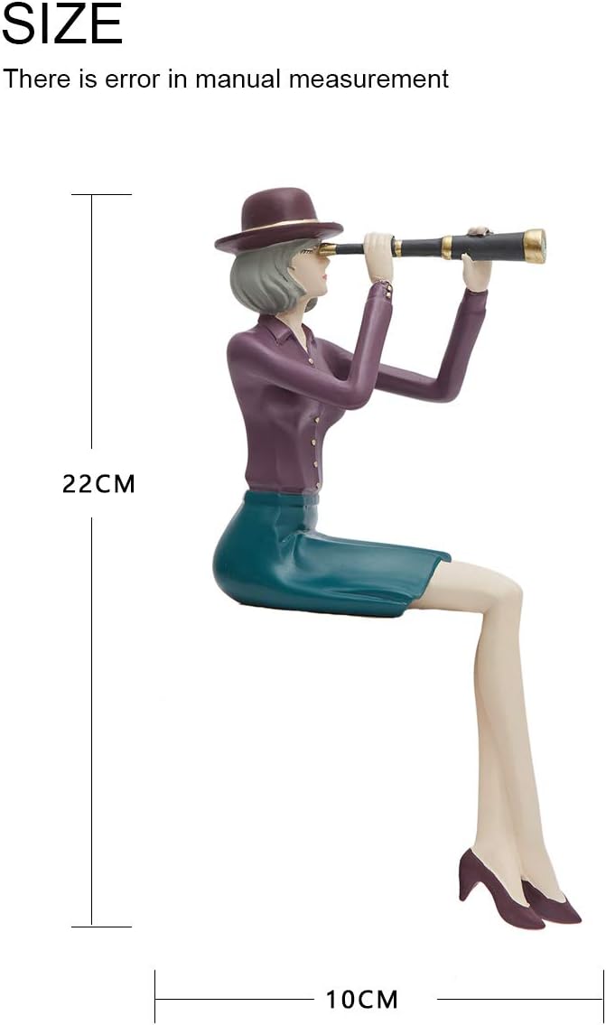 Modern Home Decor Sculpture Woman Figurine Statue Table Centerpiece Crafts Polyresin Arts Multi Color 8.7inch K9603