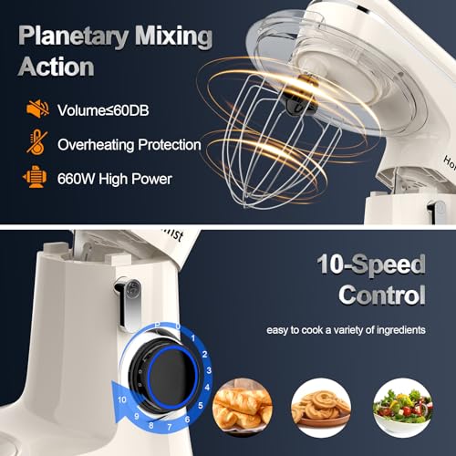 6.5QT 10-Speed Tilt-Head Electric Stand Mixer T884