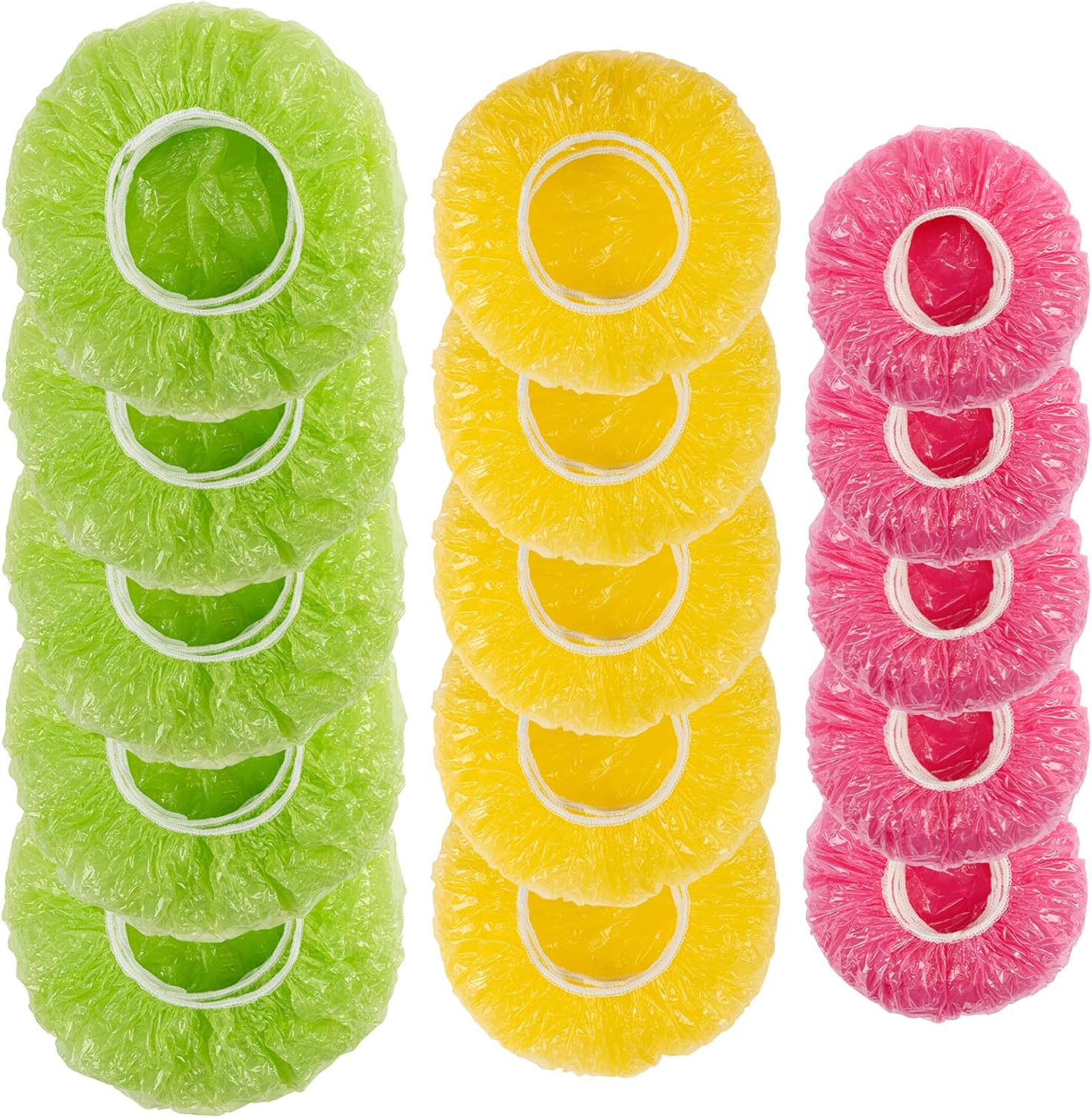 60 Pcs Reusable Elastic Plastic Bowl Covers B25559