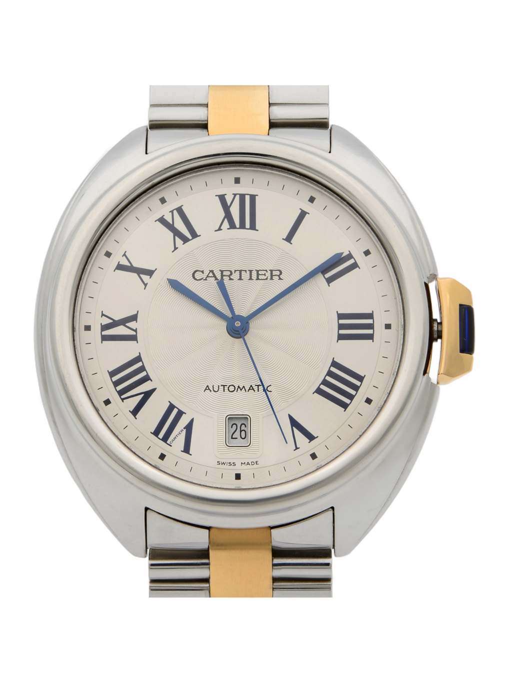 18k Rose Gold Steel Silver Guilloche Automatic Men Watch Z698049