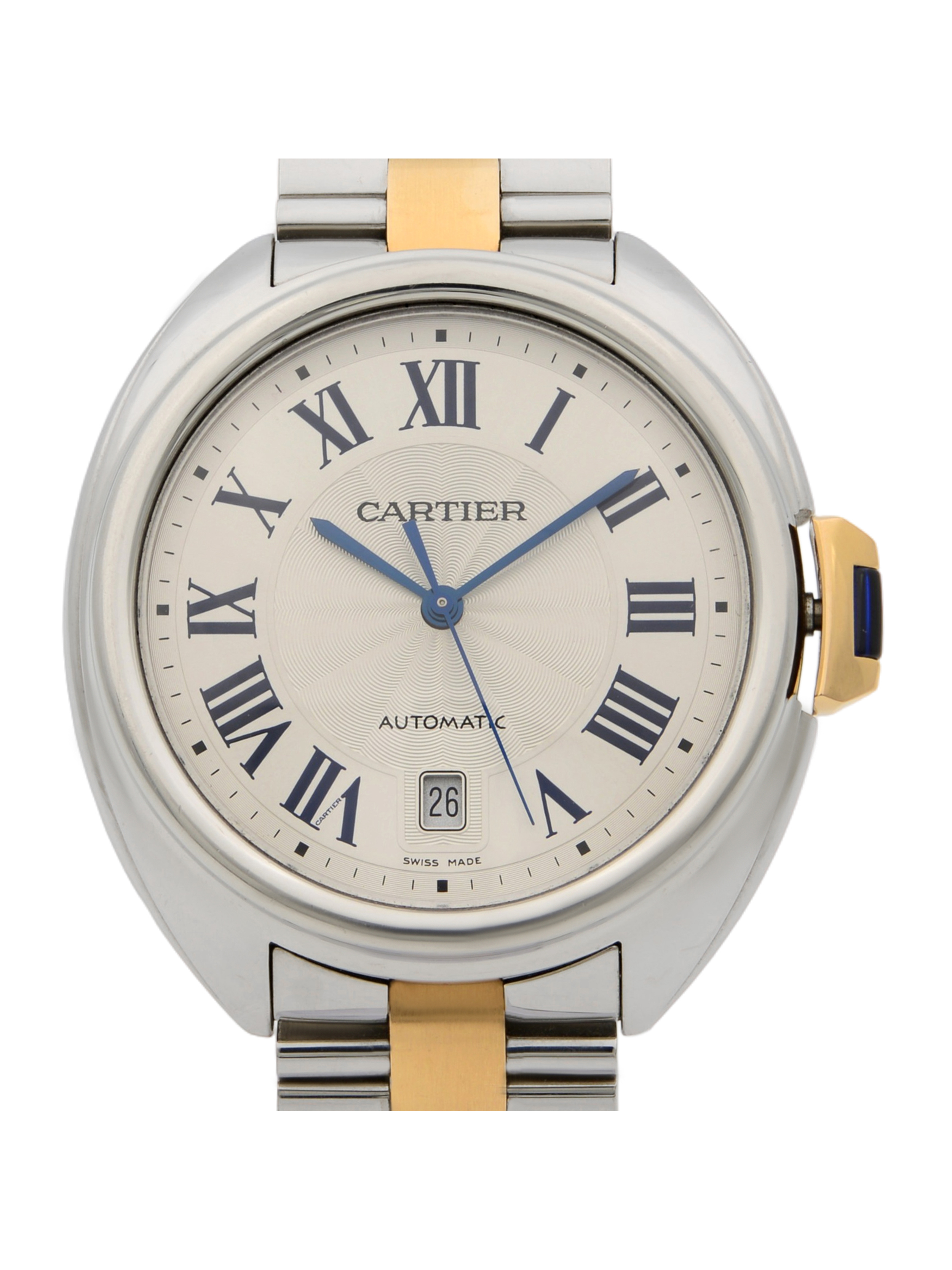 18k Rose Gold Steel Silver Guilloche Automatic Men Watch Z698049