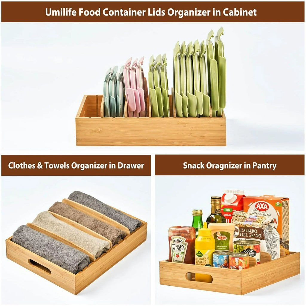 Bamboo Drawer Caddy with Adjustable Dividers J85034