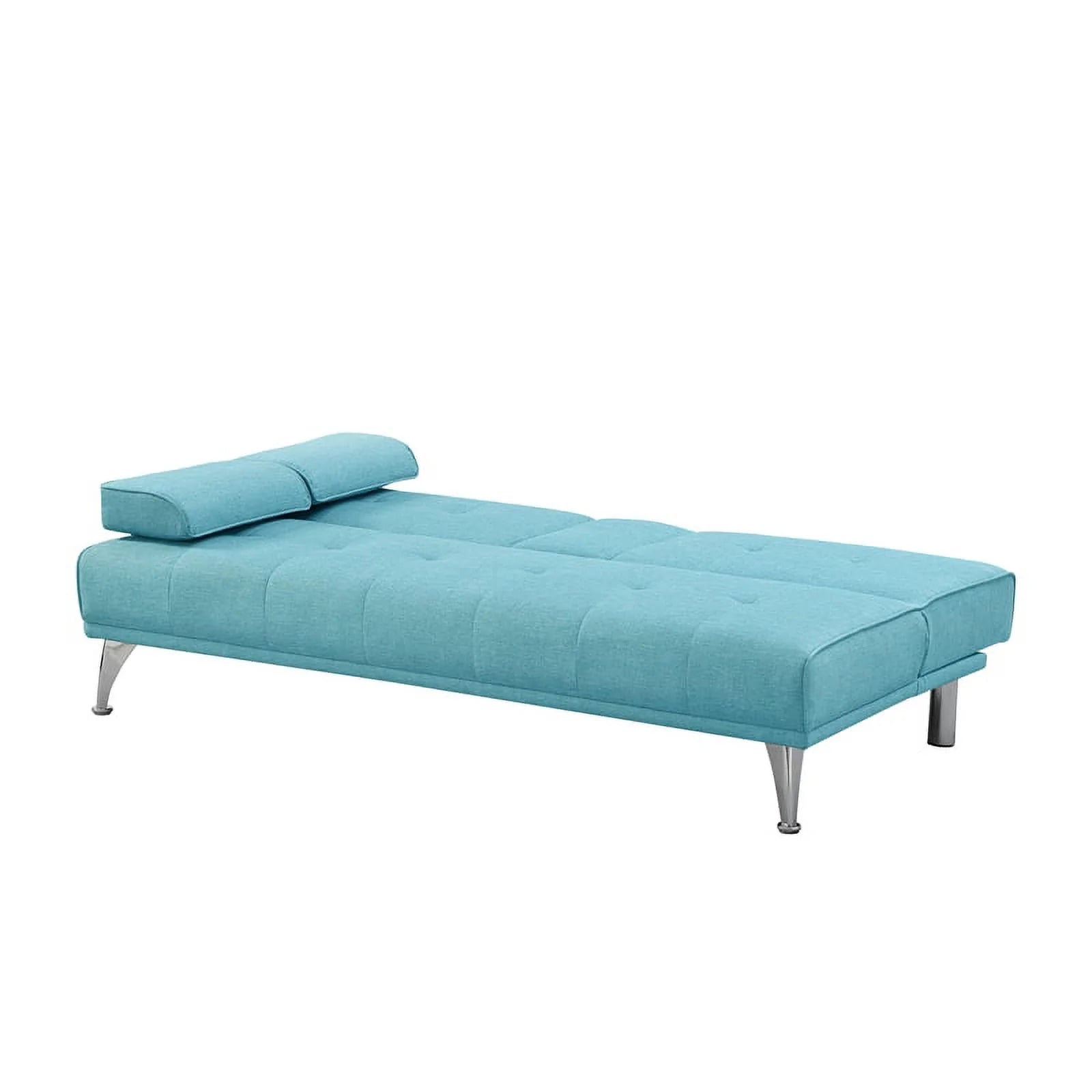 Sky Blue Fabric Upholstery Convertible Sofa Q5821