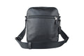 Black Refined Pebbled Leather Medium Crossbody Bag T3415
