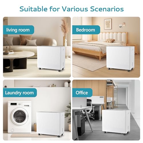 4500 Sq.Ft Energy Star Dehumidifier with Drain Hose, 50 Pint to 110 Pint Dehumidifier with 1.59 Gallon Water Tank E2371