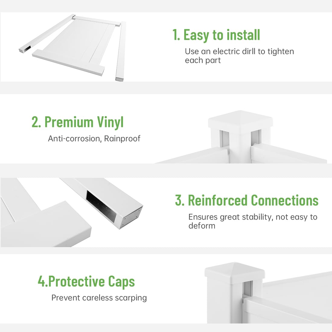 White Vinyl Privacy Screen Panels (2 Panels) F235084