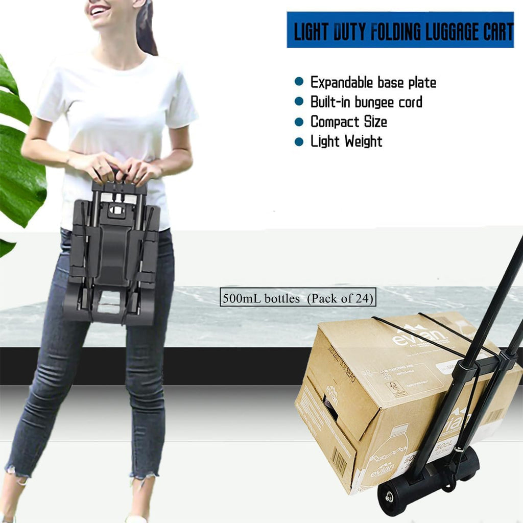 Black Folding Luggage Cart with 2 Wheels J411