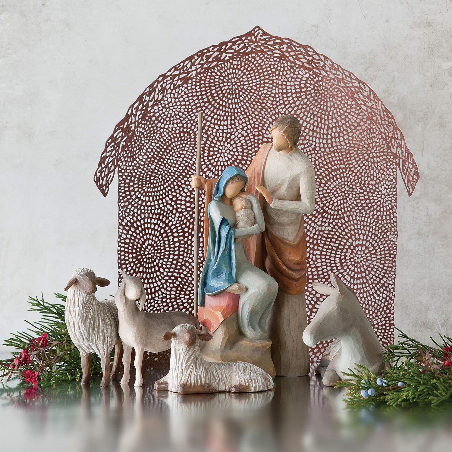4-piece set sculpted hand-painted nativity figures E911460