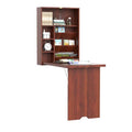 Mahogany Wall Mounted Desk with Storage Shelves G436