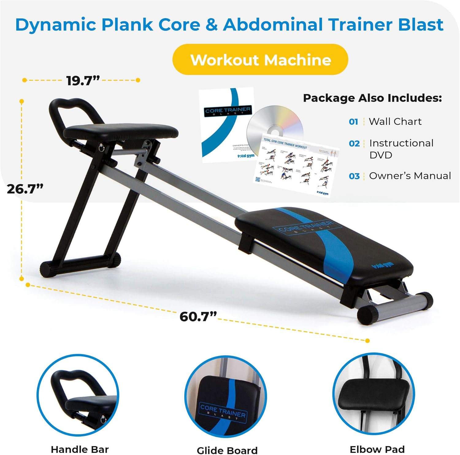 Black Dynamic Plank Core & Abdominal Trainer Workout Machine U63671