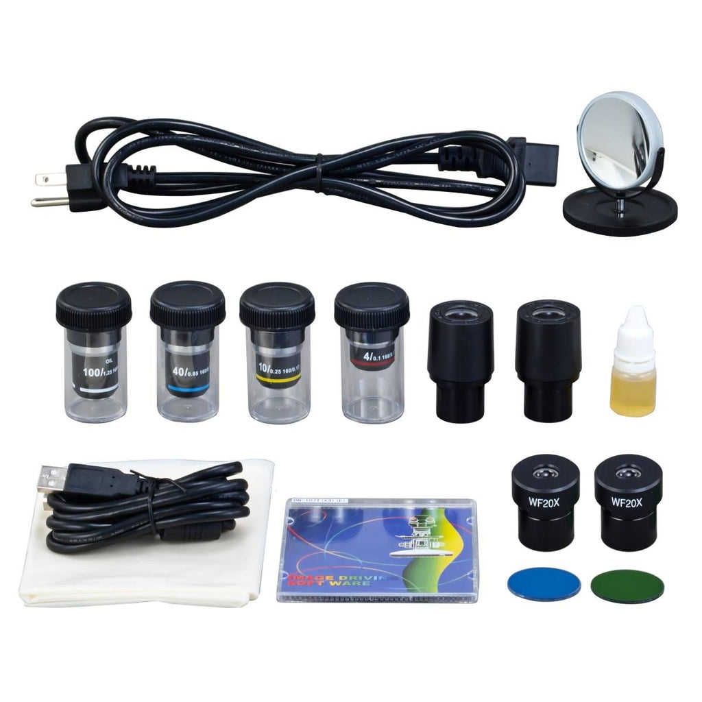 40X-2000X Digital Binocular Phase Contrast Compound Microscope with Built-in 3.0MP USB B946