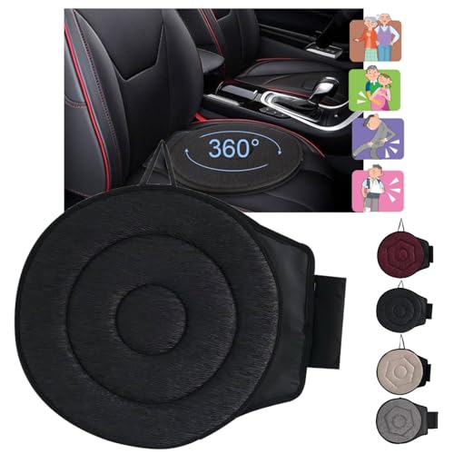 360° Rotating Seat Cushion Non Slip Swivel Seat Cushion Pad C-Black Z660