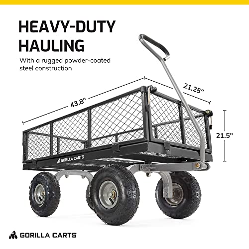 Steel Utility Cart with Removable Sides, 800 Lbs T163