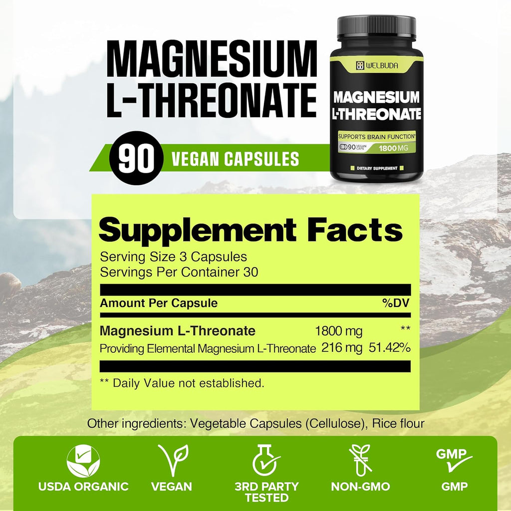 Magnesium L-Threonate Capsules 90 Capsules F727
