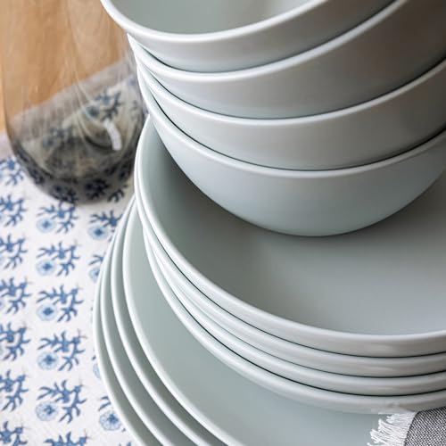 16-Piece Stoneware Dinnerware Set with 4 Dinner Plates, 4 Salad Plates, 4 Cereal Bowls, 4 Dinner Bowls W49220