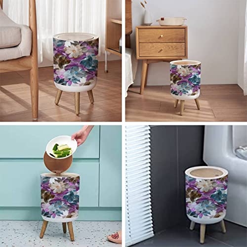 Small Trash Can with Lid Garbage Trash Bin Q3764