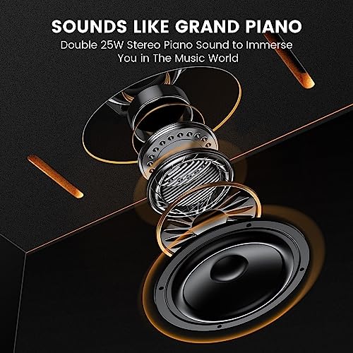 Black 88 Key Weighted Digital Piano with Hammer Action, Dual 25W Speakers, Triple Pedal S273850