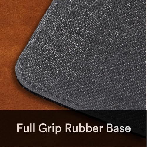 Distressed Faux Vegan Leather Desk Mat, Black/Grey, 12" x 36" F520