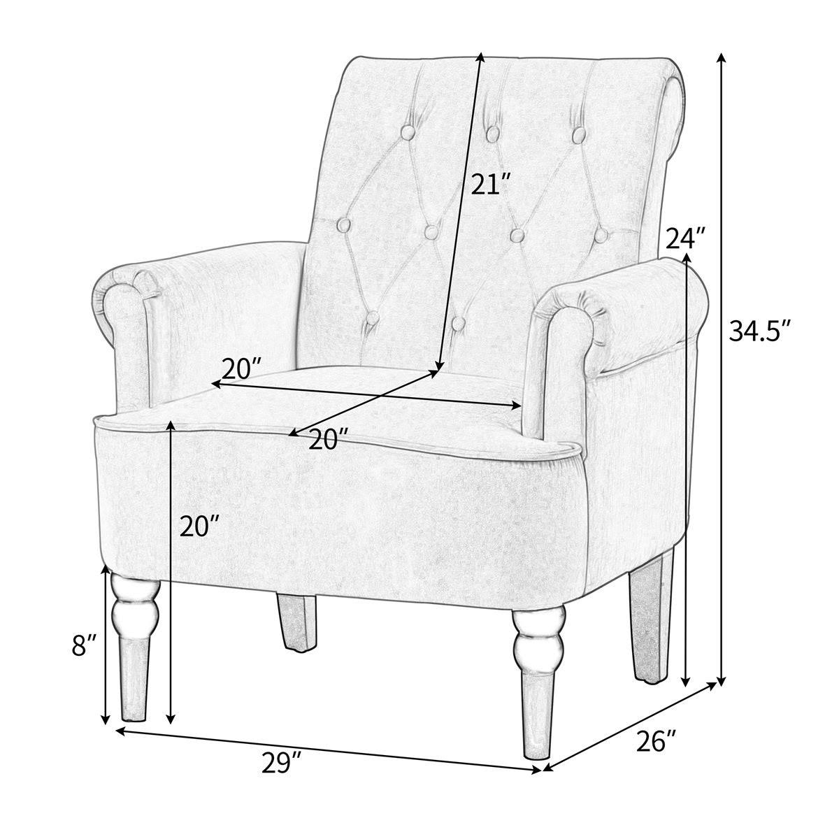 Rosewood Button Tufted Club Chair C55265