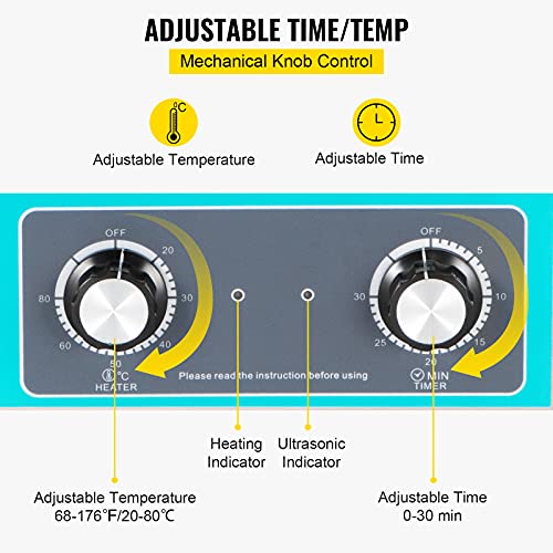 10L Ultrasonic Cleaner 304 Stainless Steel with Heater Timer J4999