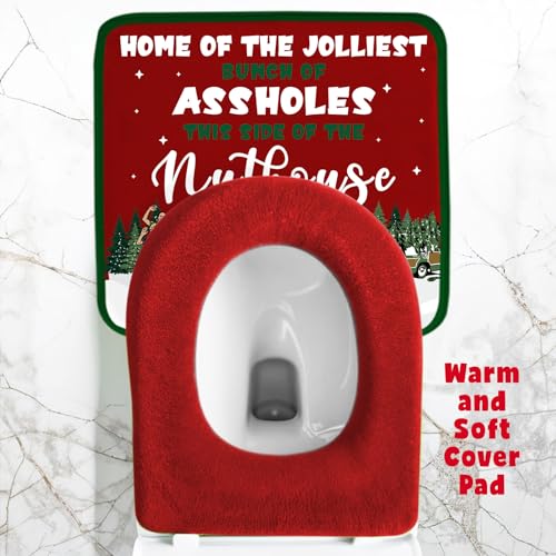 Set of 4 Toilet Seat Cover Sets with Toilet Lid Cover Toilet Seat Cover Rug Tank Cover W514324