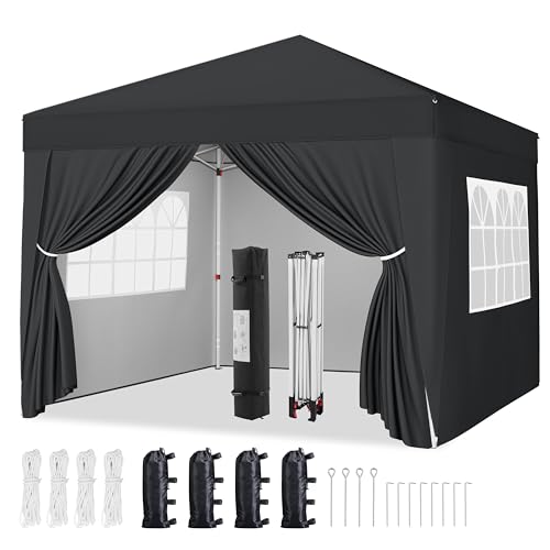 10x10 Pop Up Canopy with 4 Removable Sidewalls, White W765