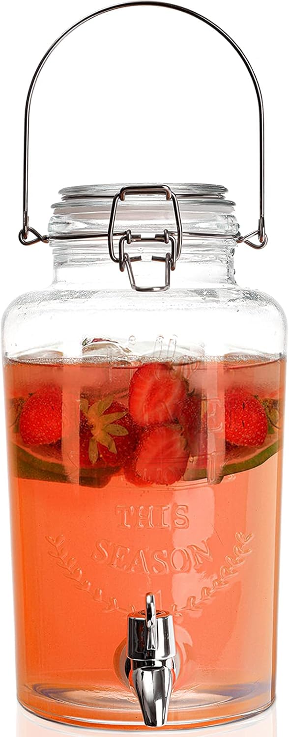 Glass Beverage Dispenser with Spigot, 0.8 Gallon W771537