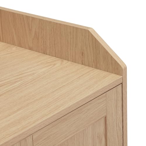 Natural Oak Sideboard with 3 Drawers and 3 Open Shelves T789127