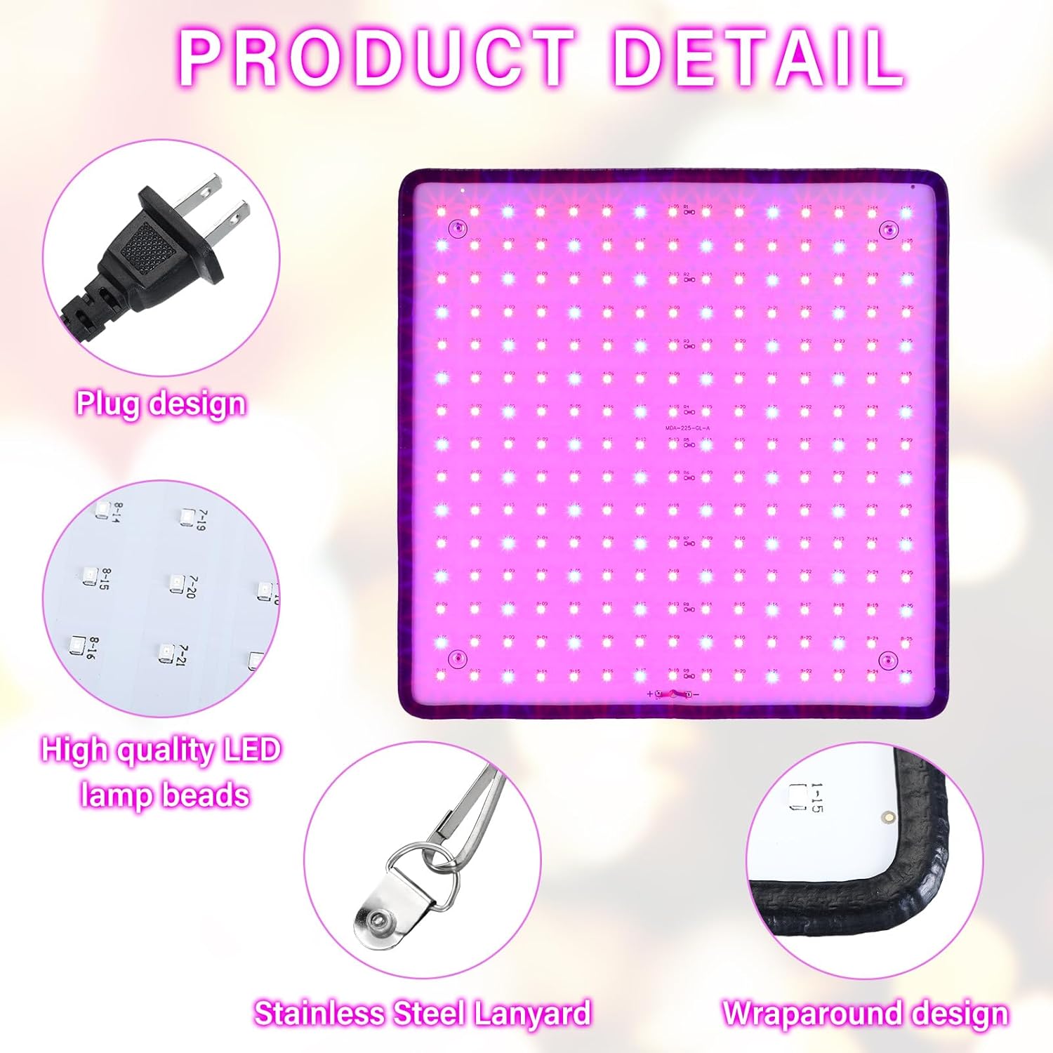 8 Pcs LED Grow Lights Full Spectrum J90579
