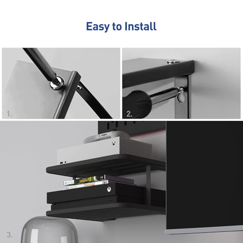 Black Projector Wall Shelf Double Shelf Stand K3522