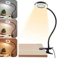 Magnifying Glass with LED Desk Lamp with Clamp, 3-Level Dimmable Desk Light Q5723