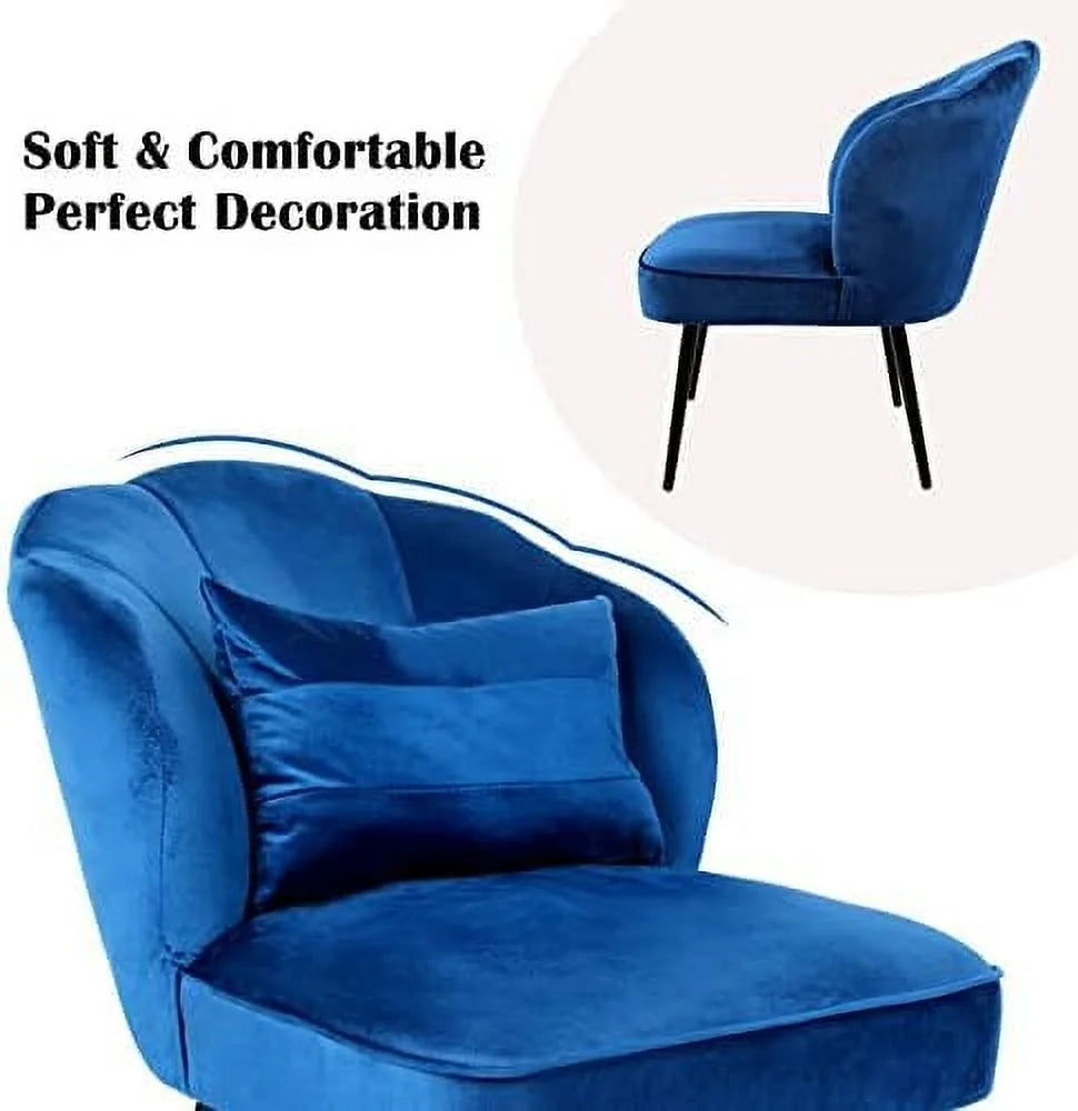 Velvet Accent Chair Set of 2 with Metal Legs F21480