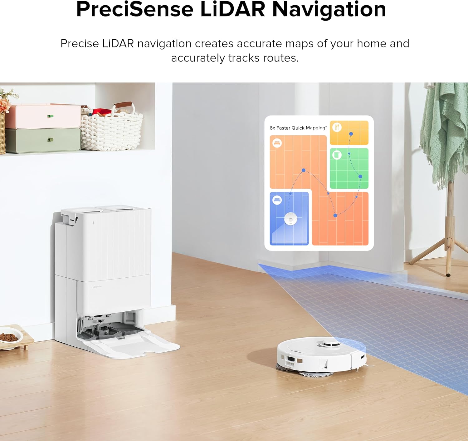 Robot Vacuum and Mop Combo, Self-Drying, 5500Pa Suction E79217