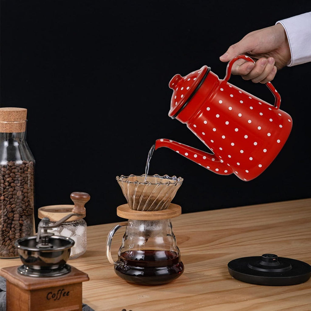 1.2L Enamel Coffee Pot Kettle Q6749