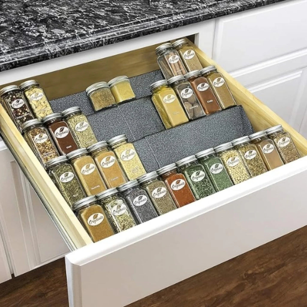 Silver Metallic 4 Tier Spice Rack Insert Tray T71294