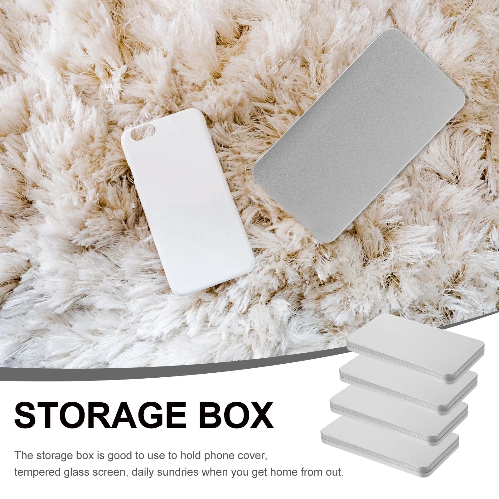 4 Pcs Clear Wicker Basket Storage Box D78207
