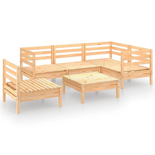 6 Piece Solid Pinewood Patio Lounge Set I2725