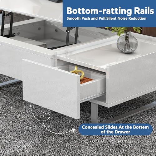 Black Lift Top Coffee Table with Storage and Hidden Compartment S54655