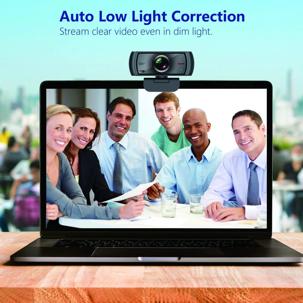 1080P 60fps Webcam with Microphone, 120° Wide Angle Dual Noise Reduction Mics, HD Streaming USB Camera J293