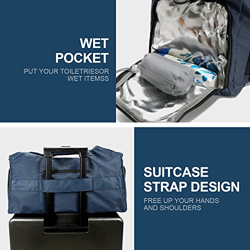 Waterproof Sports Travel Duffel Bag with Wet Pocket & Shoes Compartment V887374
