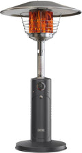 Patio Heater, 11000 BTU Tabletop Outdoor Propane Heater with Stainless Steel Burner, Black E2796