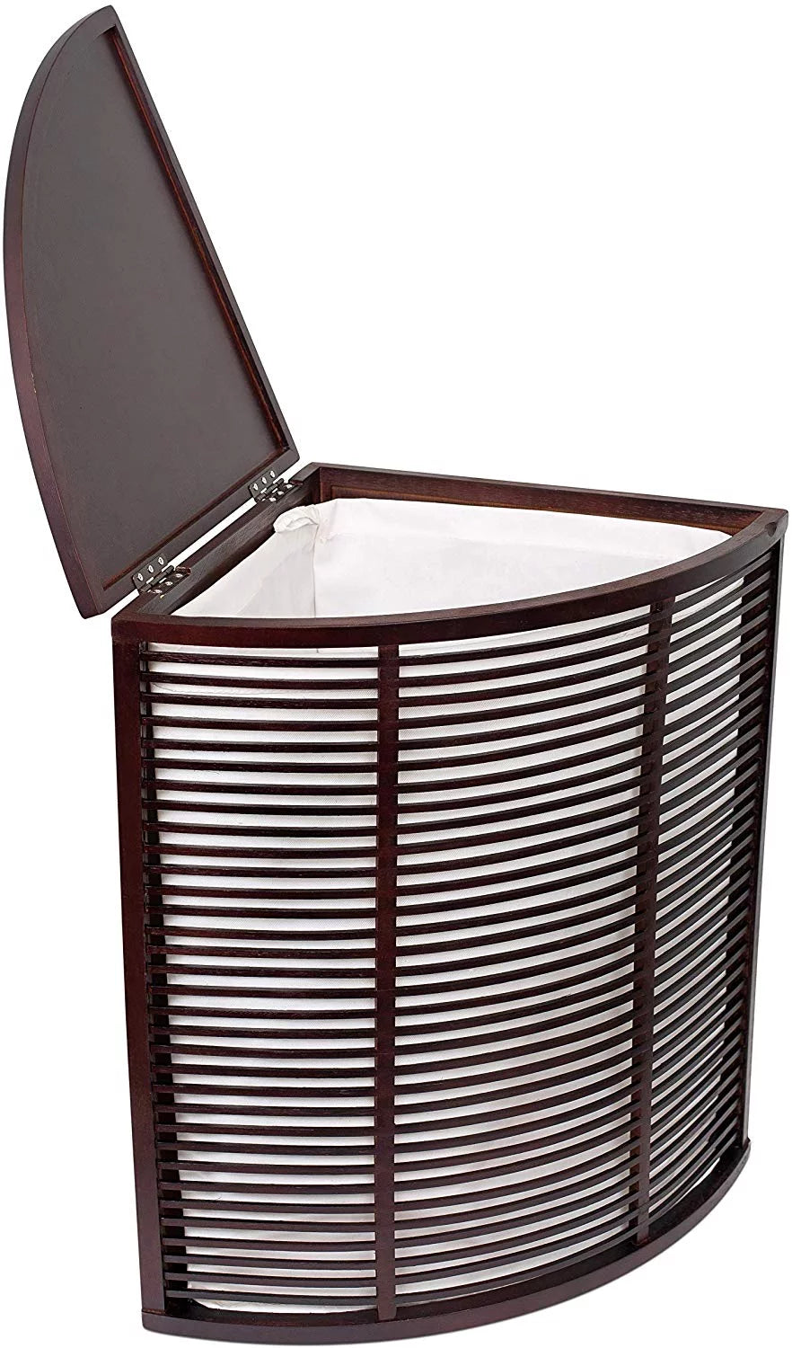 Compact Corner Laundry Hamper with Lid - Black W249764