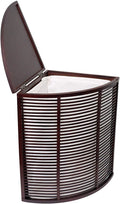 Compact Corner Laundry Hamper with Lid - Black W249764