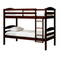 Twin-over-Twin Solid Wood Bunk Bed Frame in Espresso K521796
