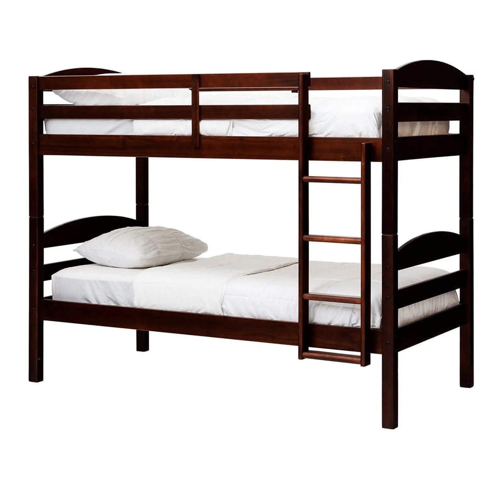 Twin-over-Twin Solid Wood Bunk Bed Frame in Espresso K521796