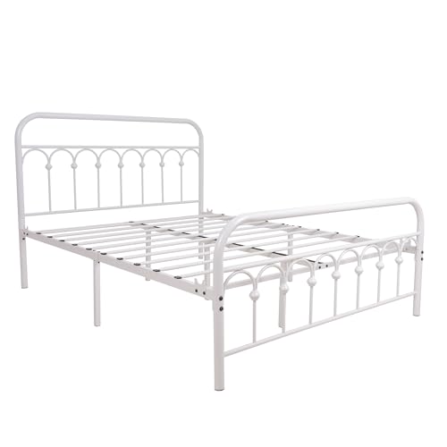 Queen Size Metal Bed Frame with Headboard and Footboard T51693